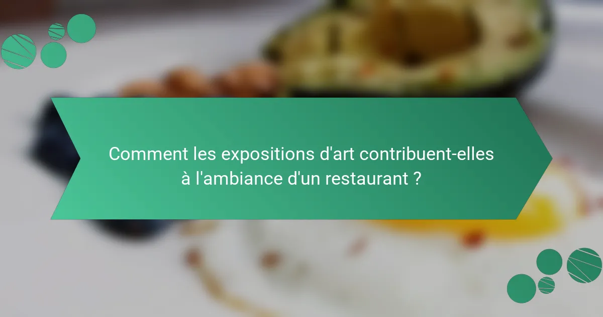 Comment les expositions d'art contribuent-elles à l'ambiance d'un restaurant ?